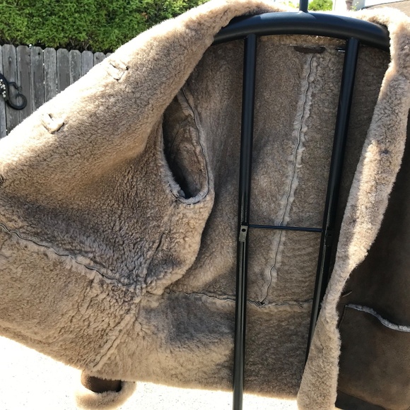Territory Ahead, Leather Sherpa Brown Coat Medium - Picture 4 of 5